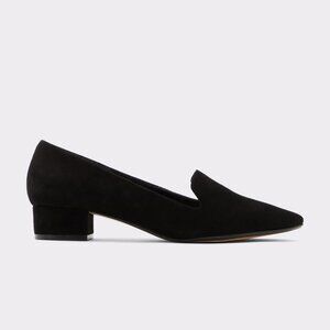 NWT ALDO VIGOMA Womens Suede Loafer Pumps BLACK 10 US